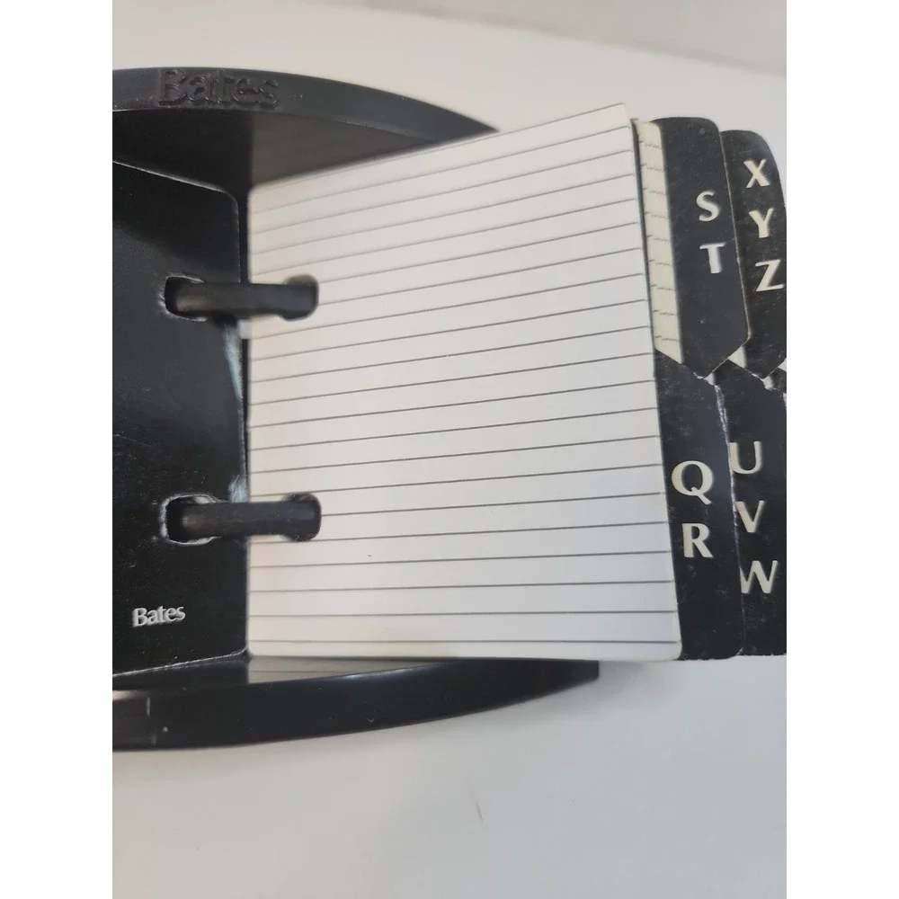 Retro 80s Bates Quickster Desk Telephone Index Address File & Sealed Refill Pack